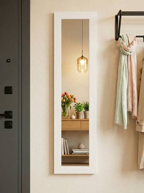 Зеркало настенное BeautyStyle 9 белый 138 см х 35 см