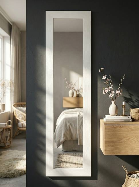 Зеркало настенное BeautyStyle 9 белый 138 см х 35 см