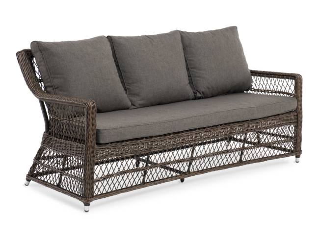 "Гранд Латте" диван трехместный из искусственного ротанга, цвет коричневый