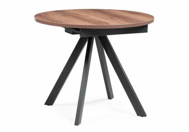 Стол деревянный Трейси 90(120)х90х75 дуб делано темный / черный