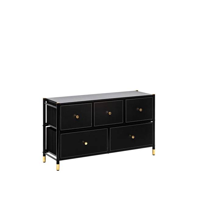 Комод Leset Хайди широкий 5 ящиков Чёрный Чёрный