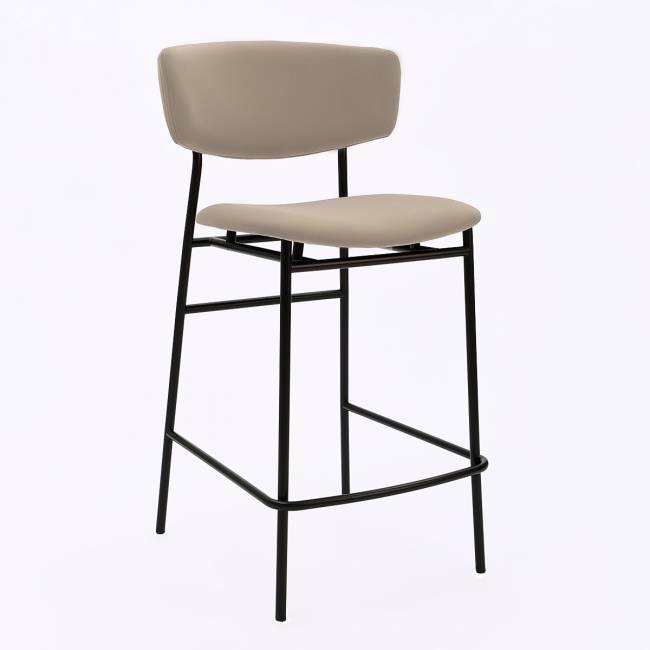 Дизайнерский полубарный стул Marko латте, черный металл Дизайнерский полубарный стул Marko латте, черный металл