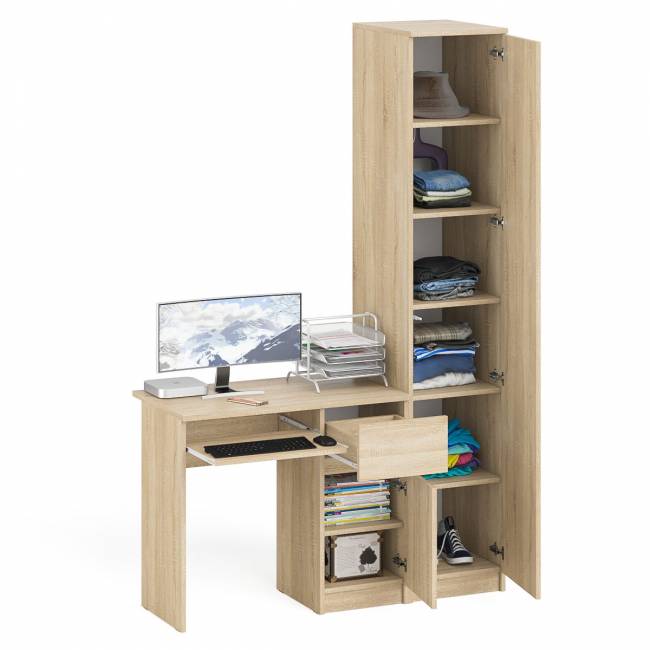 Компьютерный стол МС-1 правый с пеналом на 400 Мори цвет дуб сонома Компьютерный стол МС-1 правый с пеналом на 400 Мори цвет дуб сонома