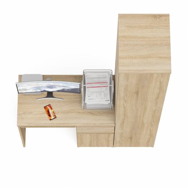 Компьютерный стол МС-1 правый с пеналом на 400 Мори цвет дуб сонома Компьютерный стол МС-1 правый с пеналом на 400 Мори цвет дуб сонома