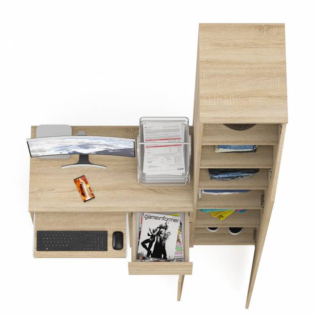 Компьютерный стол МС-1 правый с пеналом на 400 Мори цвет дуб сонома Компьютерный стол МС-1 правый с пеналом на 400 Мори цвет дуб сонома