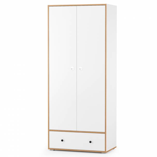 Два стола для учёбы, шкаф и две открытых полки Вуди цвет белый премиум/дуб крафт золотой Два стола для учёбы, шкаф и две открытых полки Вуди цвет белый премиум/дуб крафт золотой