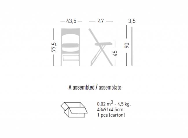 Стул пластиковый складной Compact красный 435х470х775 мм Стул пластиковый складной Compact красный 435х470х775 мм