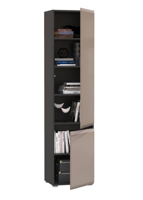 Шкаф Сидней 13.200 цвет антрацит/МДФ веллюто капучино