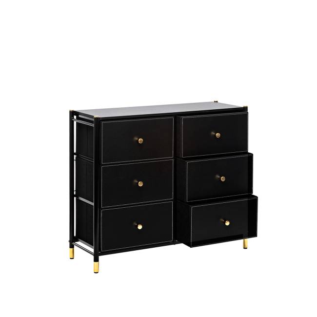 Комод Leset Хайди 6 ящиков Чёрный Чёрный Комод Leset Хайди 6 ящиков Чёрный Чёрный