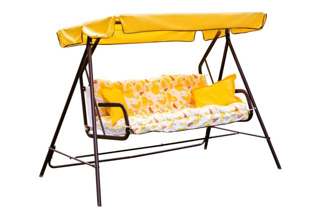 Качели садовые 2-х местные Бари, коричневый, жёлтый