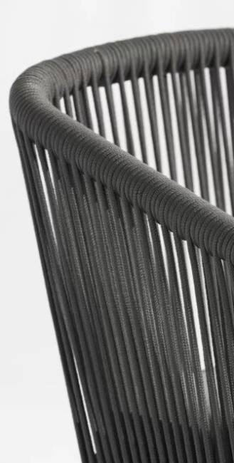 Кресло барное плетеное с подушкой Diva антрацит, темно-серый, серый 570х575х985 мм Кресло барное плетеное с подушкой Diva антрацит, темно-серый, серый 570х575х985 мм