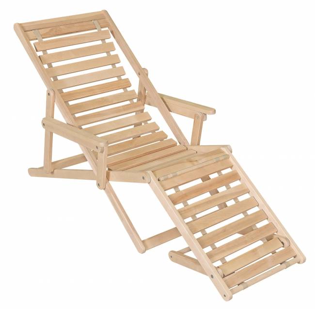 Шезлонг с подлокотниками Чивас, Натуральное дерево Шезлонг с подлокотниками Чивас, Натуральное дерево