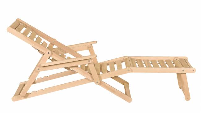Шезлонг с подлокотниками Чивас, Натуральное дерево Шезлонг с подлокотниками Чивас, Натуральное дерево