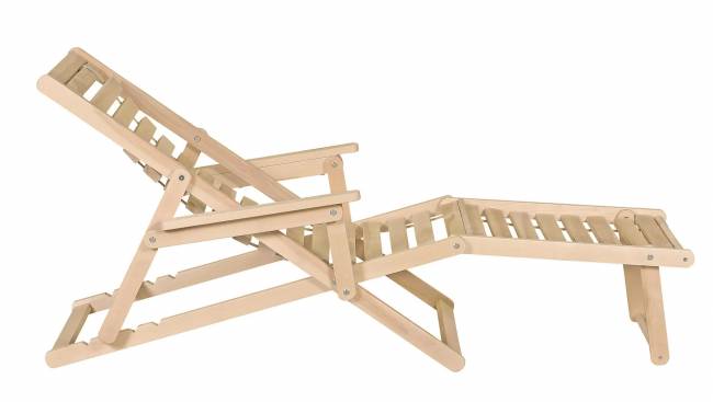 Шезлонг с подлокотниками Чивас, Натуральное дерево Шезлонг с подлокотниками Чивас, Натуральное дерево