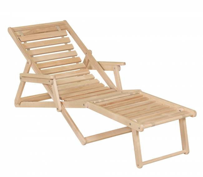 Шезлонг с подлокотниками Чивас, Натуральное дерево Шезлонг с подлокотниками Чивас, Натуральное дерево