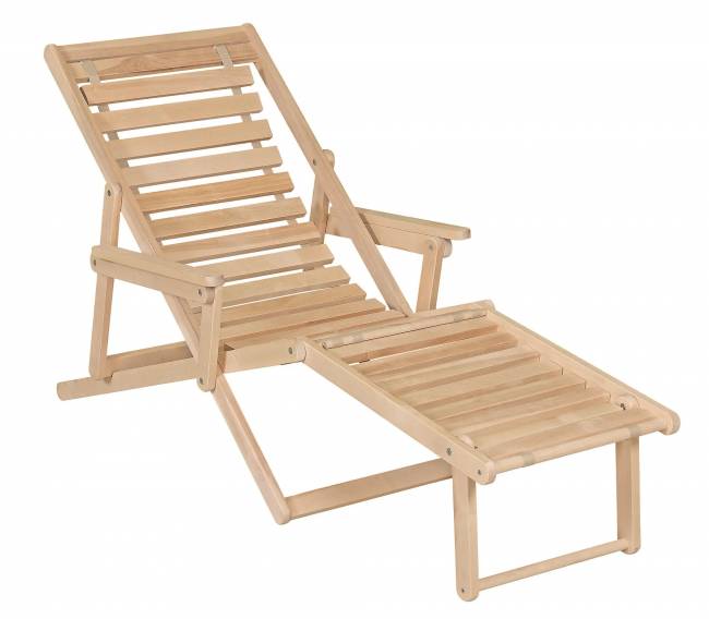 Шезлонг с подлокотниками Чивас, Натуральное дерево Шезлонг с подлокотниками Чивас, Натуральное дерево