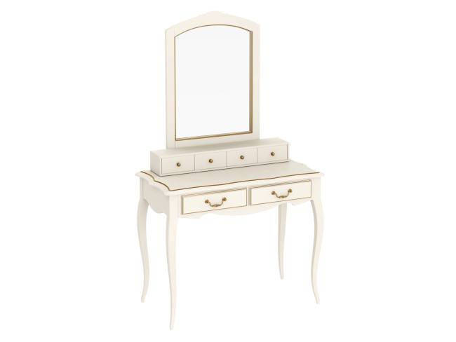 Туалетный стол Малонн Ави с секретером и зеркалом Белый