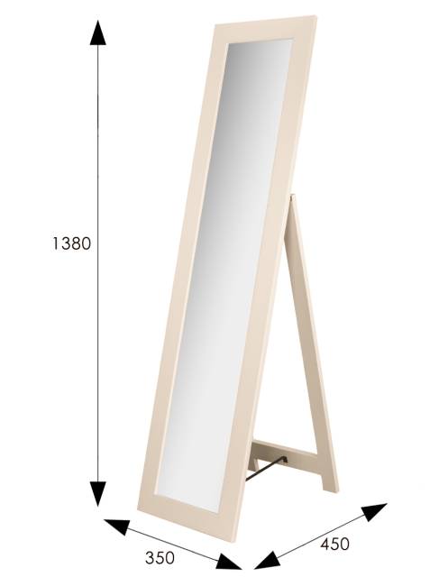 Зеркало напольное BeautyStyle 8 слоновая кость 138 см х 35 см Зеркало напольное BeautyStyle 8 слоновая кость 138 см х 35 см