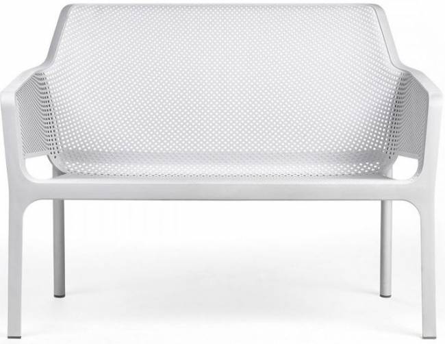 Диван пластиковый Net Bench белый 1160х700х860 мм