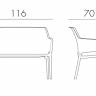 Диван пластиковый Net Bench антрацит 1160х700х860 мм