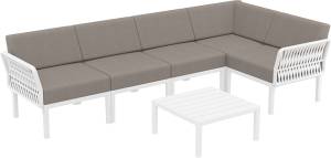 Комплект пластиковой мебели Portofino Lounge Corner белый, светло-коричневый