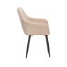 Стул с подлокотниками Leset Слим, каркас Черный, велюр Бежевый Бежевый Черный