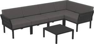 Комплект пластиковой мебели Portofino Lounge Corner черный, темно-серый