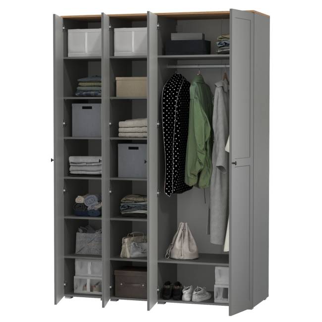 Набор шкафов Остин № 2 цвет серый графит/дуб крафт золотой