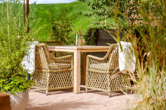 "Латте" плетеное кресло из искусственного ротанга, цвет соломенный