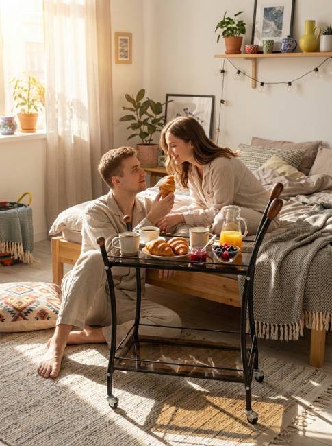 Стол сервировочный Поло чёрный/тонированное стекло