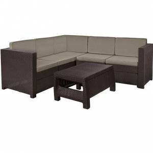 Provence set with coffee table brown - warm taupe