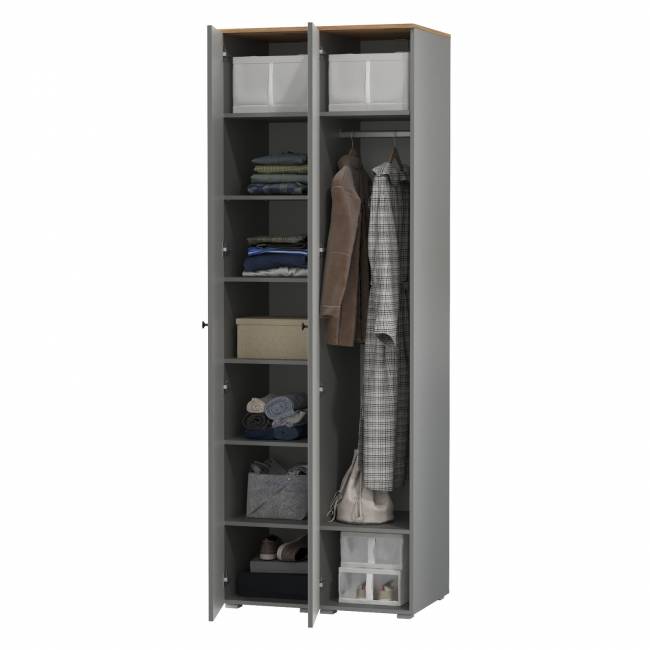 Два шкафа-пенала Остин цвет серый графит/дуб крафт золотой