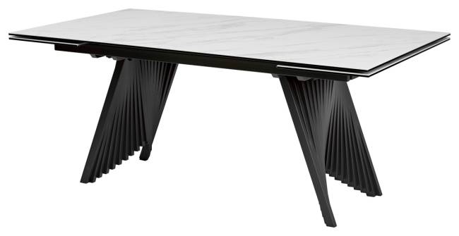Стол IVAR 180 MARBLES TL-109 Серый мрамор, испанская керамика / Шоколадное золото каркас, ®DISAUR