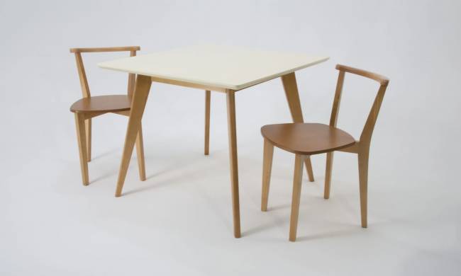 Стол Сканди М 90, Натуральное дерево/Слоновая кость Стол Сканди М 90, Натуральное дерево/Слоновая кость