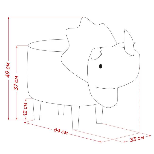Пуф Leset Dino COMBI V43 зелёный, компаньон V01 белый Бук