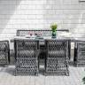 "Катания" обеденная группа плетеная на 6 персон, цвет графит