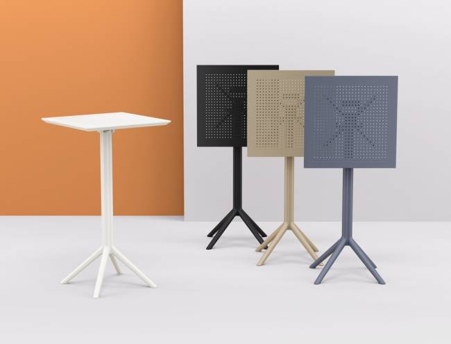 Стол пластиковый барный складной Sky Folding Bar Table 60 темно-серый 600х600х1080 мм Стол пластиковый барный складной Sky Folding Bar Table 60 темно-серый 600х600х1080 мм