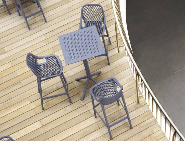 Стол пластиковый барный складной Sky Folding Bar Table 60 темно-серый 600х600х1080 мм Стол пластиковый барный складной Sky Folding Bar Table 60 темно-серый 600х600х1080 мм