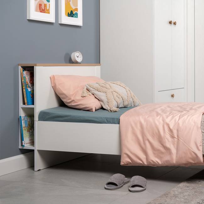 Кровать детская Джастин 11.54 цвет белый шагрень/дуб белый эксклюзив