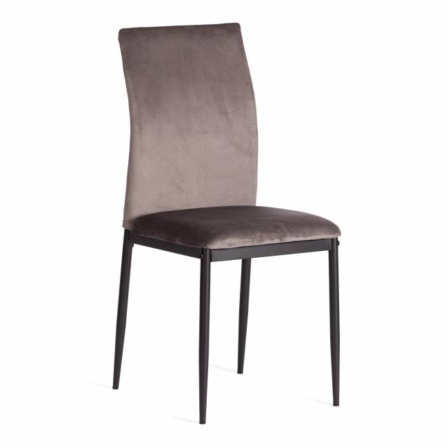 Стул CAPRI (mod. 39) металл, вельвет, 49.5 х 41 х 93,5 см, Dark grey (темно-серый) HLR24 / черный (Комплект из 4 шт.)