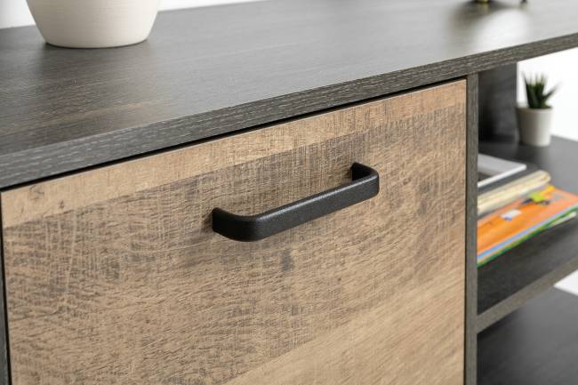 Два комода с дверками и ящиками и навесная полка Трувор цвет дуб гранж песочный/интра