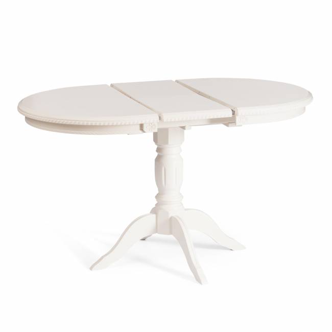 Стол STEFANO бук, мдф, 100+30x80x77см, Ivory white Ivory white бук, мдф