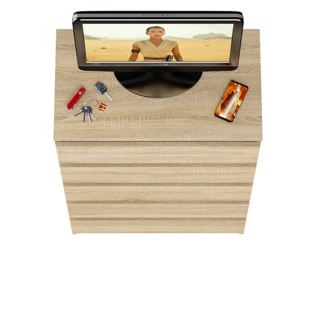 Узкий комод пять ящиков Мори МК700.5 цвет дуб сонома