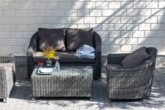 "Кон Панна" кресло из искусственного ротанга, цвет графит