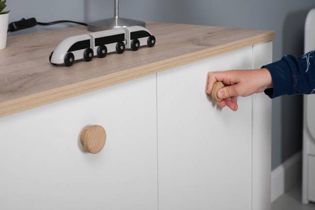 Тумба с дверками Джастин 16.228.02 цвет белый шагрень/дуб белый эксклюзив