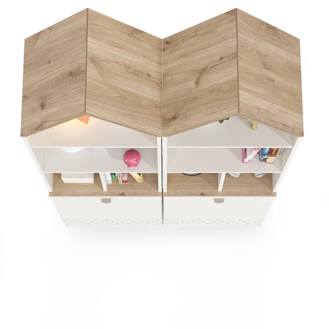 Два открытых стеллажа Эйп цвет белый/дуб белый Два открытых стеллажа Эйп цвет белый/дуб белый