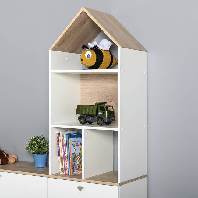 Два открытых стеллажа Эйп цвет белый/дуб белый Два открытых стеллажа Эйп цвет белый/дуб белый