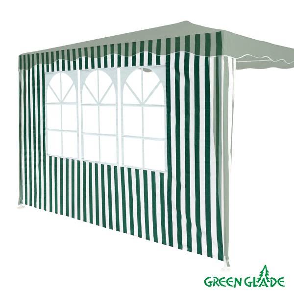 Стенка для садового тента Green Glade 4110 1,95х2,95м полиэстер с окном зеленая (20)