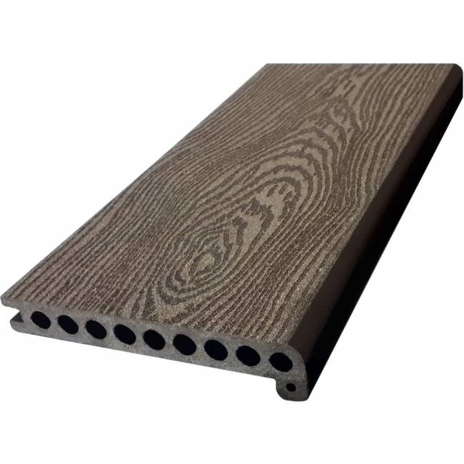 Ступень из ДПК HOLZHOF с тиснением "Кольца дерева", 160*22*4000 мм, венге