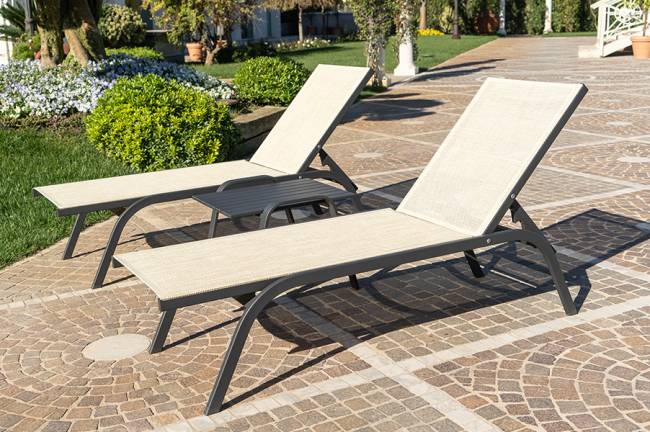 Шезлонг-лежак металлический Style 1970х620х400 мм